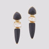 14ct Yellow Gold Onyx and Pearl Drop Earrings