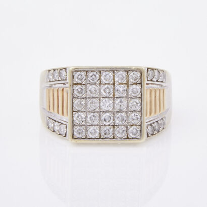 10ct Yellow and White Gold, Gents 1.00ct Diamond Ring