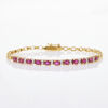 18ct Yellow Gold, 2.09ct Ruby and .30ct Diamond Set Bracelet