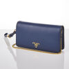 Prada Blue Saffiano Leather Wallet on Chain