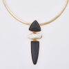 14ct Yellow Gold Onyx and Pearl Pendant with 14ct Omega Necklace - 2