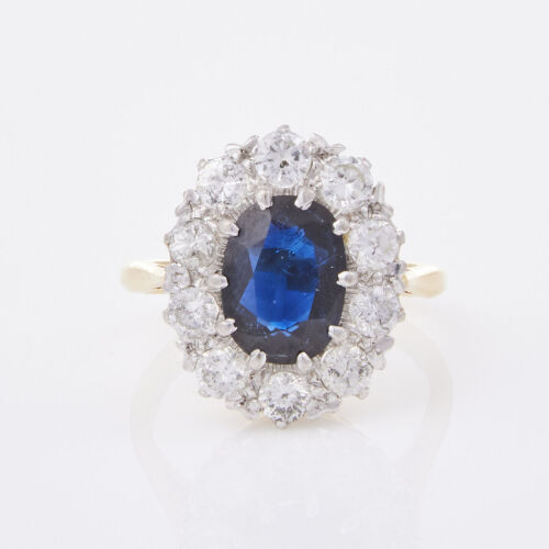 18ct Yellow/White Gold, 2.00ct Sapphire and 1.30ct Diamond Ring