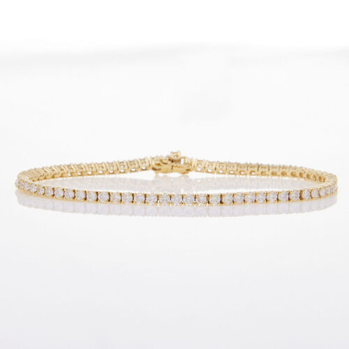 18ct Yellow Gold, Modern 3.01ct Diamond Tennis Bracelet