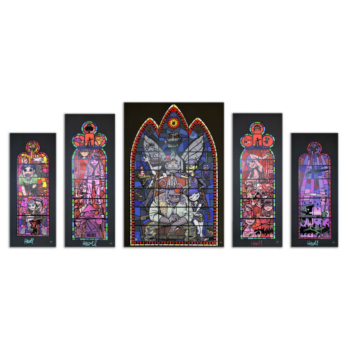 JAMIE HEWLETT Gorillaz Stained Glass Window Prints – Five Prints