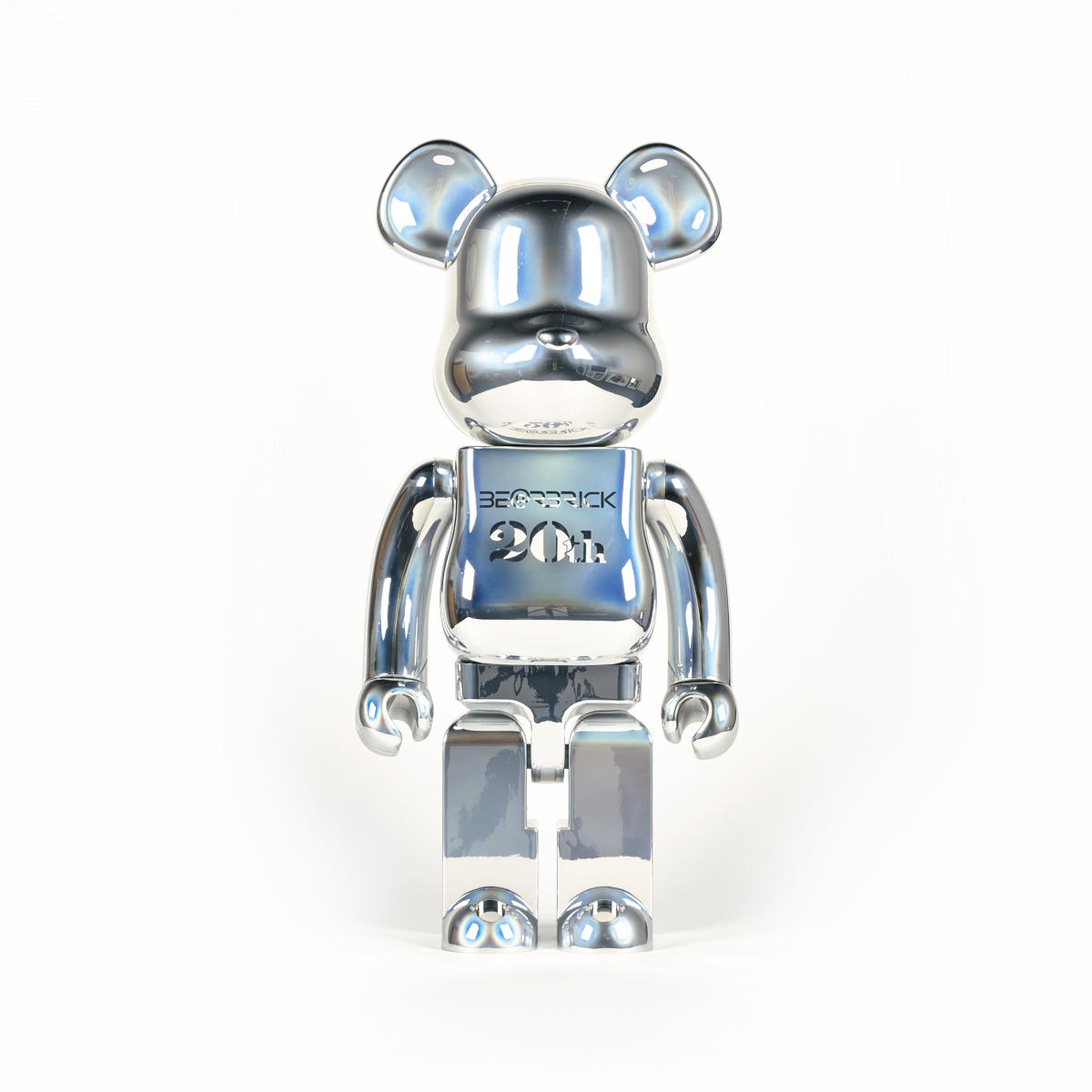 A Be@rBrick 20th Anniversary Deep Chrome Figurine 1000%