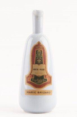 (1) Marie Brizard Menthe Brizard vintage blue ceramic decanter (750ml)