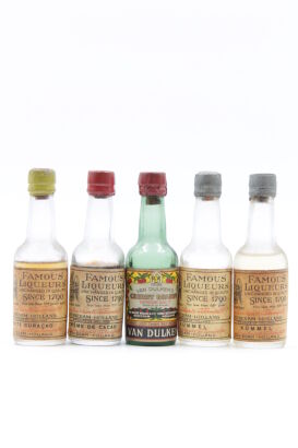 Collection of 5 x 50mls Van Dulken Liqueurs circa 1950s