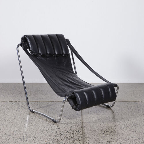 A Slingback Black And Chrome Chair C1980s