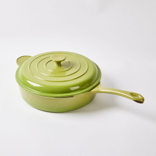 A Green Ceramic Frying Pan and Lid