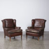 A Pair Of Leather Cigar Chairs - 2