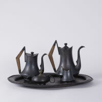 A Blackened Tea Set By Bankatin