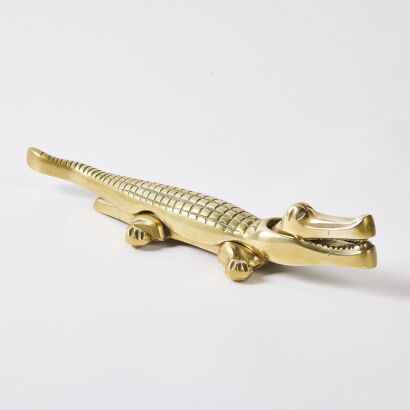 A Vintage Brass Crocodile Nut Cracker