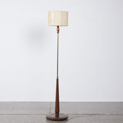 A Mid Century Mahogany Floor Lamp