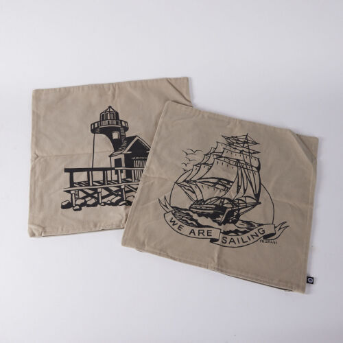 A Pair of Cushion Covers with Designs by Dick Frizzell