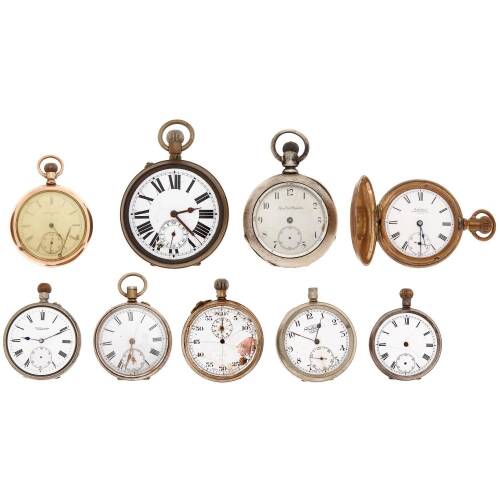 A Bag Lot of Vintage Keyless Pocket Watches