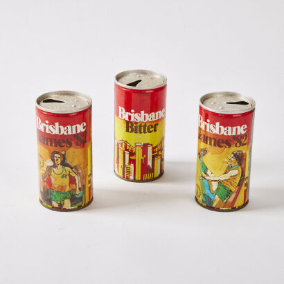 A Trio of Steel Beer Cans 1982 Brisbane Games