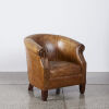 A Tan Leather Library Chair With Studded Detailing - 2