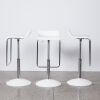 A Trio Of Italian Made White & Chrome Badger Barstools