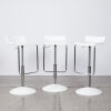 A Trio Of Italian Made White & Chrome Badger Barstools - 2