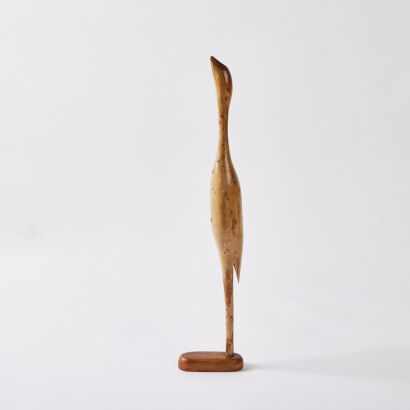 A Mid Century Wooden Heron Sculpture