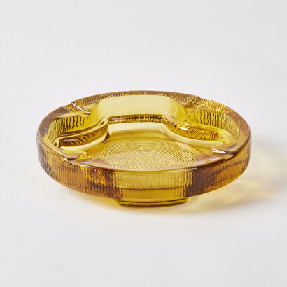 An Amber Glass Ash Tray