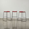 A Set Of Three Designer Formed Ply Barstools With A Metal Sleigh Base - 2