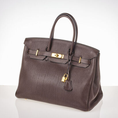 Hermès Chocolat Togo Birkin 35 Bag