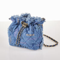 Chanel Denim Quilted Mini Mood Bucket Bag