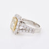 Platinum and 18ct Yellow Gold, 4.31ct Fancy Yellow Radiant Cut Diamond Ring - 2