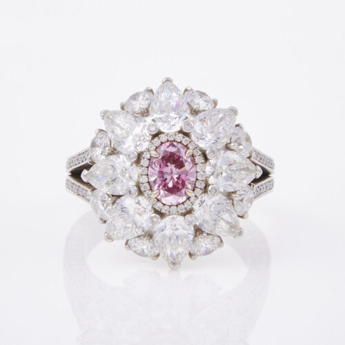 18ct White Gold .61ct Fancy Vivid Purplish Pink Diamond Ring