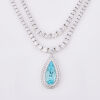 18ct White Gold, 3.17ct Pear Shaped Paraiba Tourmaline & Diamond Necklace