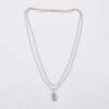 18ct White Gold, 3.17ct Pear Shaped Paraiba Tourmaline & Diamond Necklace - 2