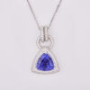 14ct White Gold, 10.44ct Tanzanite and 2.36ct Diamond Pendant