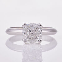 18ct White Gold, 3.51ct, D Flawless, Cushion Cut Diamond Solitaire Ring