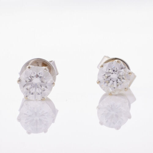 18ct White Gold, 1.20ct Diamond Stud Earrings, GIA Certified