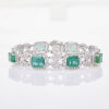 18ct White Gold, Exquisite 17.42ct Emerald and 6.12ct Diamond Bracelet
