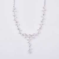 18ct White Gold, 4.11ct Diamond Set Necklace