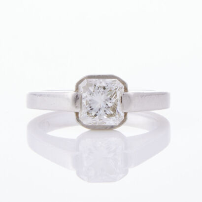 Platinum, 1.18ct Princess Cut Solitaire Diamond Ring