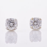 18ct White Gold, 1.00ct Diamond Stud Earrings, GIA Certified