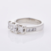 Platinum, Three Stone, 2.60ct Princess cut Diamond Ring - 2