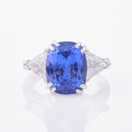 18ct White Gold, 7.10ct Tanzanite and 1.16ct Diamond Ring