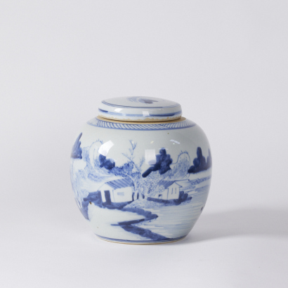 A Chinese Blue And White Porcelain Ginger Jar