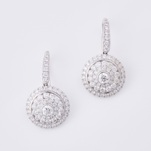 18ct White Gold, 2.40ct Diamond Drop Earrings