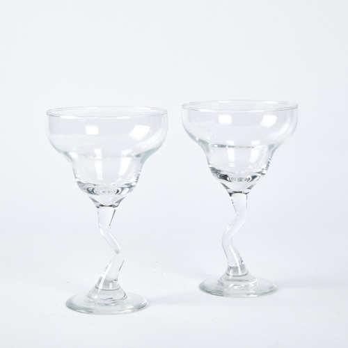 A Pair Of Lightening Stemmed Cocktail Glasses