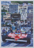 Eight Framed Limited Edition 65/200 prints of Gilles Villeneuve in action by Anontio de Giusti  - 4