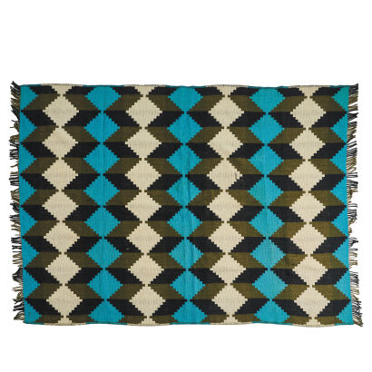 A Roselyn Dunedin Textiles Woollen Manatunga Travel Rug