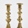 A Pair of Antique Brass Candlestick Holders - 2