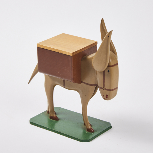 An Articulated Wood Crafted Donkey