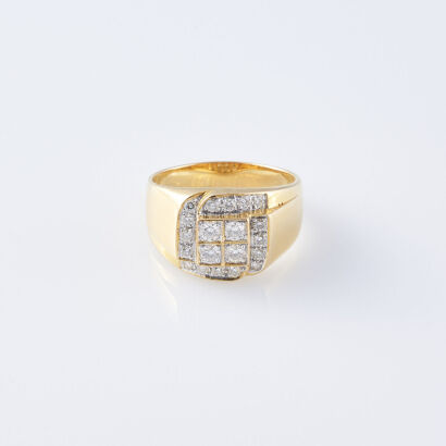 22ct Diamond Signet Ring