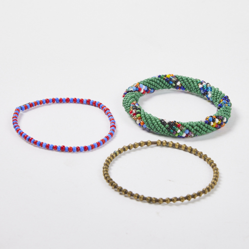 A Collection of Decorative African Beaded Bracelets 
